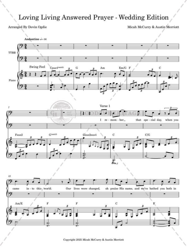Loving Living Answers Prayers (Wedding Edition) - Sheet Music - Image 2